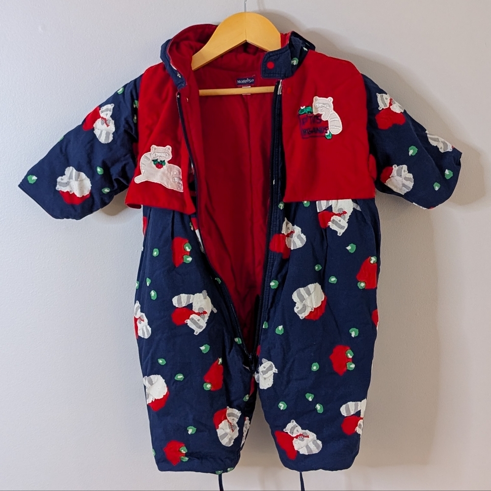 Vintage 90s Marèse Baby Snowsuit 12M | Winter Bunting + Booties - Picture 3 of 10